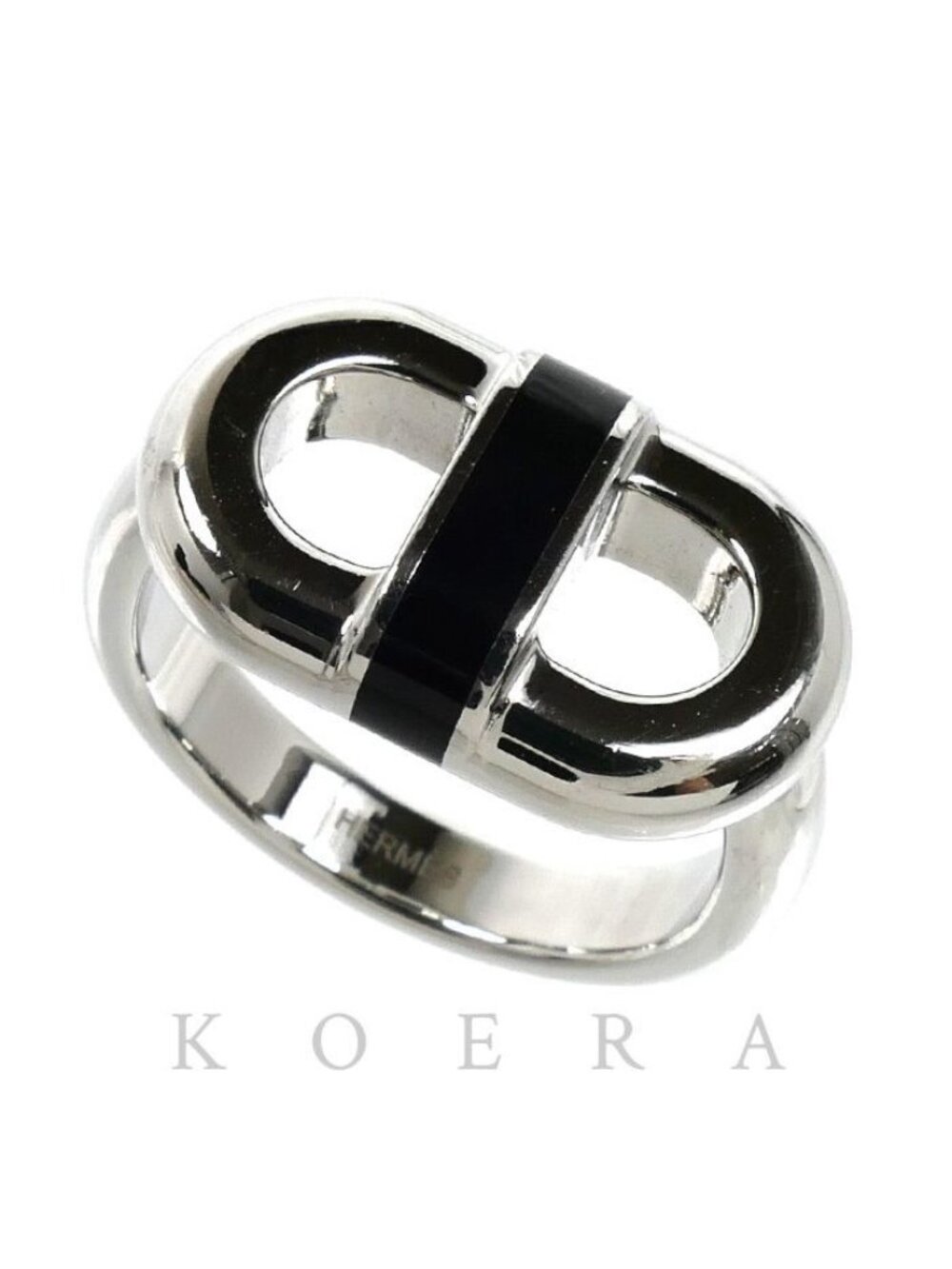 Hermes Stainless Steel Maillon Ring